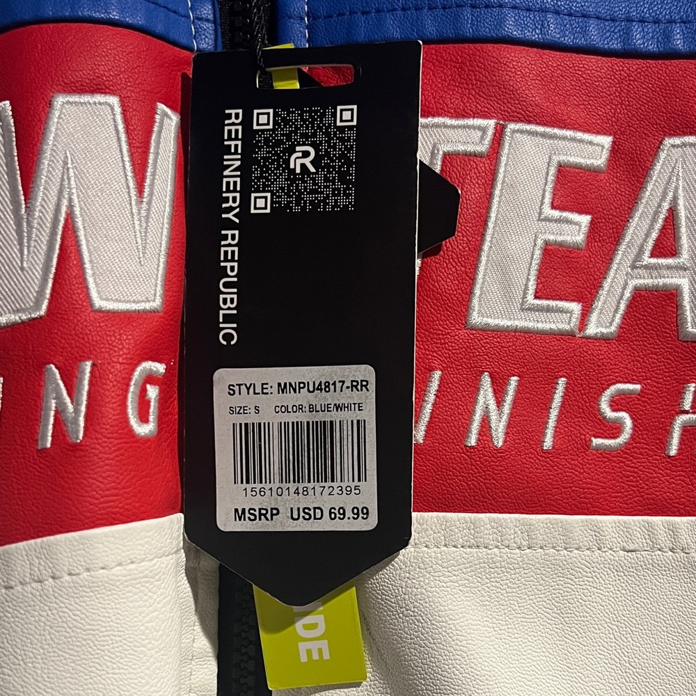Crew Team Racing Colorblock Bomber Jacket - Blue/Red/White - Picture 3 of 15